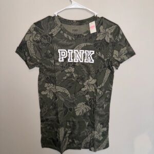 PINK Victoria's Secret Green Graphic T-Shirt